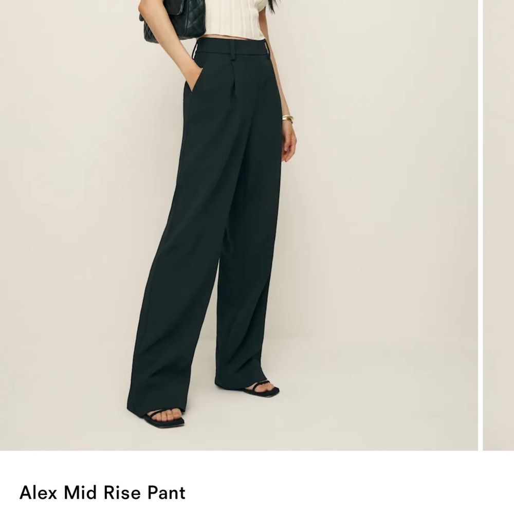 Reformation Black Wide-Leg Trousers
